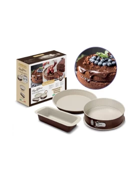Guardini Chocoforme: Σετ 3 Αντικολλητικές Φόρμες Ζαχαροπλαστικής (Κέικ, Τάρτα & Λυόμενη) - 00737H