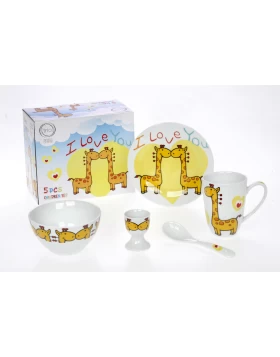 Παιδικό σετ φαγητού 5 τμχ Cryspo Trio I Love You