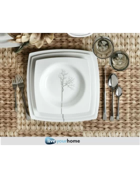 Σετ πιάτα φαγητού 20 τμχ Cryspo Trio Kyoto Silver