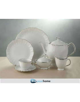 Σετ πιάτα φαγητού 72 τμχ Cryspo Trio Jasmine Platin 