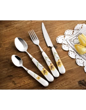 Σετ μαχαιροπήρουνα πορσελάνη 24 τμχ SPtableware Lily Yellow