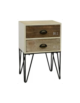 Ξύλινο κομοδίνο 2 συρτάρια Ankor 767816