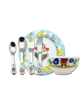 Παιδικό σετ φαγητού 6 τμχ Cryspo Trio Pirates