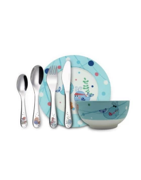 Παιδικό σετ φαγητού 6 τμχ Cryspo Trio Sea Fish