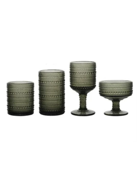 Σετ 24 φυσητά ποτήρια Home Fashion Drops Green