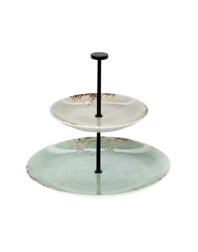 Εταζέρα 2 επιπέδων πορσελάνη Cryspo Trio Country Mix 