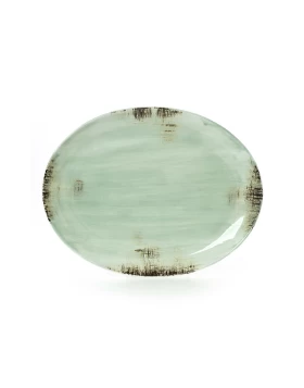 Πιατέλα οβάλ πορσελάνη 38 εκ. Cryspo Trio Country Green 