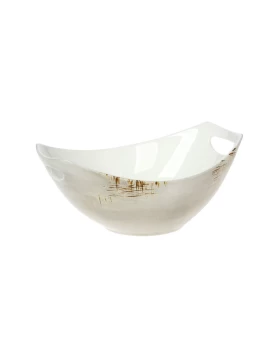 Φρουτιέρα πορσελάνη 28 εκ. Cryspo Trio Country Beige