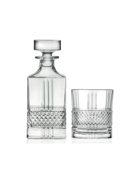 Σετ 6 κρυστάλλινα ποτήρια & καράφα ουίσκι RCR Brillante