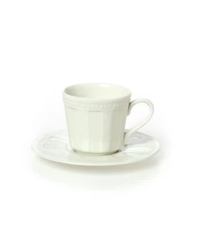 Φλυτζάνι πιατάκι καφέ 100 ml Cryspo Trio Ivory Cream