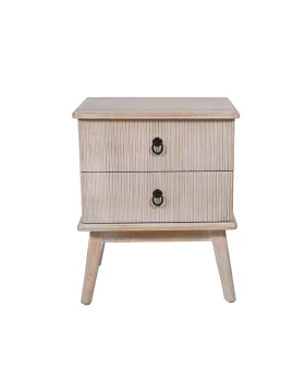 Ξύλινο κομοδίνο με 2 συρτάρια Fylliana 18560