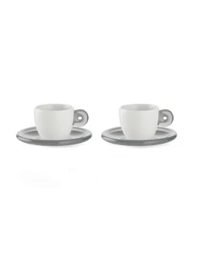 Σετ 2 φλυτζάνια πιατάκια espresso 50 ml Guzzini Gocce Grey