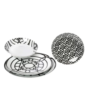 Σετ πιάτα φαγητού 20 τμχ πορσελάνη Cryspo Trio Black Jade 9637