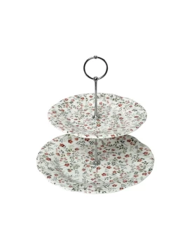 Εταζέρα - πιατέλα 2 επιπέδων πορσελάνη Espiel Daisies
