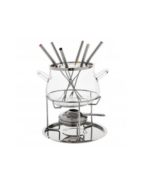 Γυάλινο φοντύ με 6 ανοξείδωτα πιρούνια Brandani 53799  