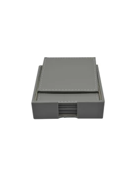 Σετ 6 σουβέρ δερματίνη 10 εκ. σε βάση Ankor 802784