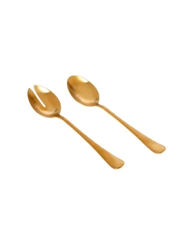 Ανοξείδωτο σετ σερβιρίσματος σαλάτας Cryspo Trio Durable Gold Matt