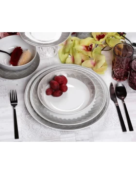 Σετ πιάτα φαγητού πορσελάνη 20 τμχ Cryspo Trio Plaza