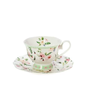 Φλυτζάνι πιατάκι τσαγιού 200 ml πορσελάνη Cryspo Trio Primavera Green