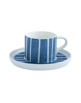 Φλυτζάνι πιατάκι πορσελάνη cappuccino 225 ml Easy Life Blue Breeze