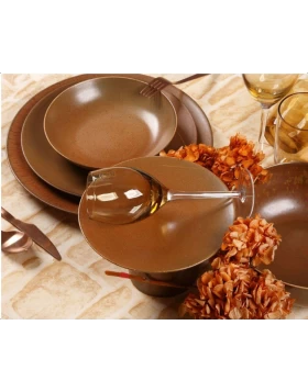 Σετ πιάτα φαγητού 20 τμχ πορσελάνη Cryspo Trio Terracota