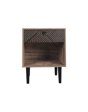 ΚΟΜΟΔΙΝΟ Home ΜΑΥΡΟ GREY OAK 40*39.5*55 Fylliana 271-00-024