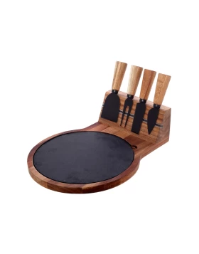 Σετ πλατό & 4 εργαλεία σερβιρίσματος τυριού Cryspo Trio 01.00.601