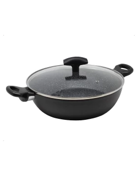 Αντικολλητικό βαθύ τηγάνι 28 εκ. με καπάκι & επίστρωση πέτρας Pedrini Maori 02PE1346