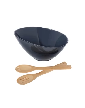 Σαλατιέρα 31 εκ. & σετ σαλάτας Cryspo Trio Irongrey