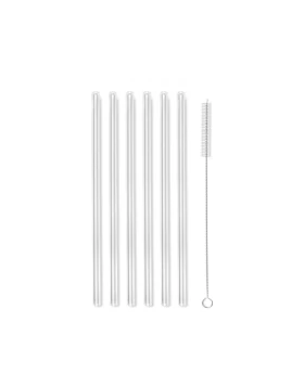 Σετ 5 γυάλινα πυράντοχα καλαμάκια και βούρτσα Termisil CRS0200A