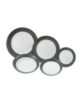 Σετ πιάτα φαγητού 20 τμχ πορσελάνης HFA Orbit Dark Grey