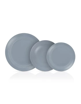 Σετ πιάτα φαγητού πορσελάνη 18 τμχ Cryspo Trio Jasper Oceanblue 