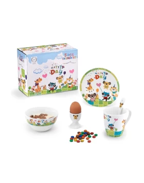 Παιδικό σετ φαγητού 5 τμχ Cryspo Trio Happy Day 8394