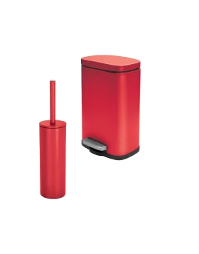 Σετ κάδος πεντάλ 5 lt & πιγκάλ Spirella Akira Red