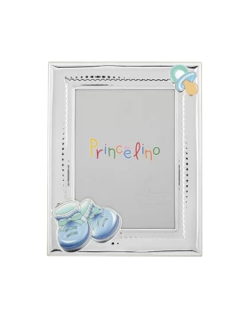 Ασημένια παιδική κορνίζα για φωτογραφία 13 χ 18 εκ. Princelino MA/272B-C
