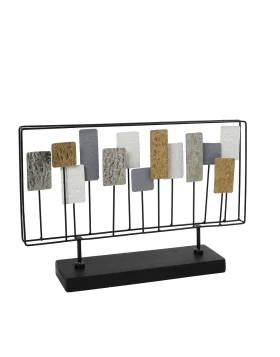 ΕΠΙΤΡΑΠΕΖΙΟ ΔΙΑΚ. ΜΕΤΑΛ. ΧΡΥΣΟ-ΛΕΥΚΟ ΓΕΩΜΕΤΡΙΚΟ 34X51X10 Espiel ICY211