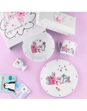 Παιδικό σετ φαγητού 4 τμχ πορσελάνη SPtableware Cats