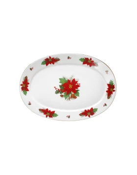 Χριστουγεννιάτικη πιατέλα πορσελάνη οβάλ 33 εκ. Cryspo Trio 06.241.07