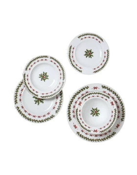 Σετ πιάτα φαγητού 20 τμχ χριστουγεννιάτικα Cryspo Trio Noel 