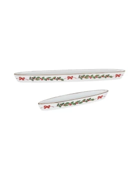 Σετ 2 γόνδολες σερβιρίσματος πορσελάνη Cryspo Trio Noel