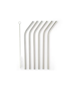 Σετ 6 ανοξείδωτα καλαμάκια και βούρτσα καθαρισμού Taylors XKG004S