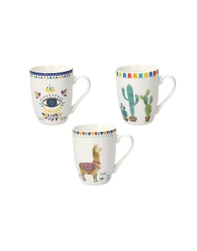 Σετ 3 κούπες πορσελάνη 330 ml Tognana Iris Margarita 