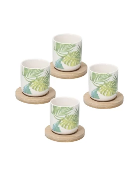 Σετ 4 φλιτζάνια πορσελάνη 120 ml με πιατάκια Tognana Bali 