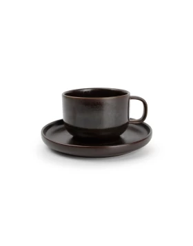 Φλυτζάνι πιατάκι cappuccino 240 ml stoneware Salt & Pepper Tabo Chocolate