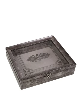 ΚΟΥΤΙ ΠΟΛΥΡΕΖ. ΜΕ ΓΥΑΛΙΝΟ ΚΑΠ. ΑΣΗΜΙ ΣΧΕΔ. 30Χ26Χ6ΕΚ. Espiel MAF221