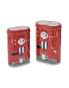 Σετ 2 μεταλλικά κουτιά A&I Deco Espresso Machine 70463