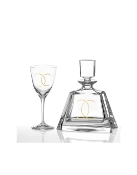 Σετ κρυστάλλινη καράφα - ποτήρι κρασιού Capolavoro G051