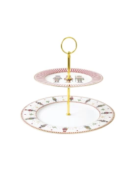 Εταζέρα πορσελάνη 2 επιπέδων (19 & 27 εκ.) Easy Life 1105NUTC