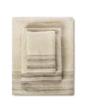 Cryspo Trio σετ πετσέτες 3 τμχ Jacquard Mentor Ecru 02.500.10