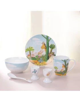 Παιδικό σετ φαγητού 5 τμχ πορσελάνη Cryspo Trio Zoo